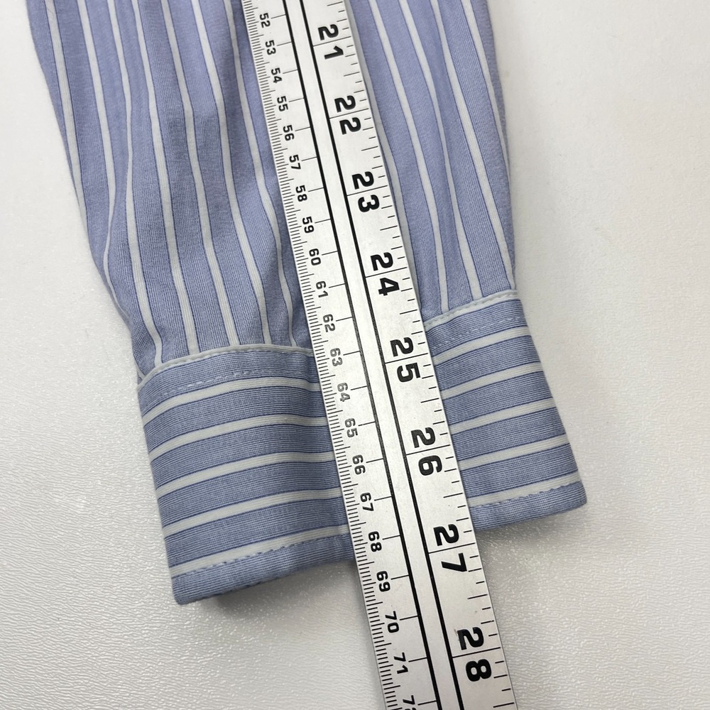 Buttercloth Dress Shirt Mens 2XL Blue Stripe Icy Cotton Regular Fit Stretch - Picture 10 of 13
